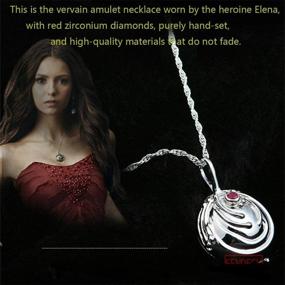 img 3 attached to 🧛 The Vampire Diaries Daywalking Katherine Sapphire Crystal Pendant Necklaces Ring Elena Verbena Opening Charm Necklace Movie Jewelry Set Cosplay For Fans: Unlock the Magic of Mystic Falls with Exquisite Vampire Diaries-inspired Accessories