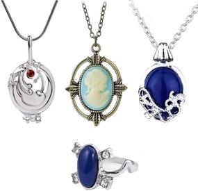 img 4 attached to 🧛 The Vampire Diaries Daywalking Katherine Sapphire Crystal Pendant Necklaces Ring Elena Verbena Opening Charm Necklace Movie Jewelry Set Cosplay For Fans: Unlock the Magic of Mystic Falls with Exquisite Vampire Diaries-inspired Accessories