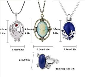 img 1 attached to 🧛 The Vampire Diaries Daywalking Katherine Sapphire Crystal Pendant Necklaces Ring Elena Verbena Opening Charm Necklace Movie Jewelry Set Cosplay For Fans: Unlock the Magic of Mystic Falls with Exquisite Vampire Diaries-inspired Accessories