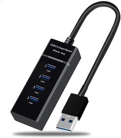 img 4 attached to 🔌 Super Speed USB Hub Adapter for PS4/PS5, Xbox One, Keyboard, Mouse, USB Flash Drive, Laptop, PC, MacBook Air/Pro/Mini - 4 Ports USB 3.0 Splitter Data Hub with Extended Cord (0.98FT)