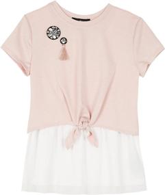 img 1 attached to 👚 Stylish and Trendy Amy Byer Girls Front Hangdown Girls' Clothing: Tops, Tees, and Blouses