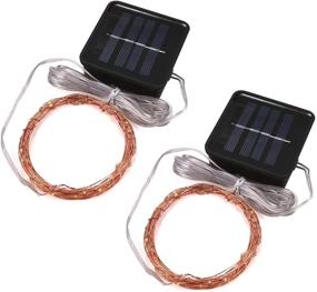 img 2 attached to Magical Solar Mini Teeny Tiny Lights: 16ft/50 LEDs Starry String 🌟 Lights, 2-Pack, Warm White - Perfect for Gardens, Trees, Railings, Arbors, and Fences