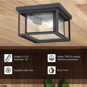 img 1 attached to 🏞️ Sea Gull Lighting 78027-12 Hunnington Outdoor Ceiling Flush Mount Outside Lighting, Black Finish - Stylish and Contemporary Solutions for Outdoor Illumination