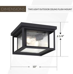 img 2 attached to 🏞️ Sea Gull Lighting 78027-12 Hunnington Outdoor Ceiling Flush Mount Outside Lighting, Black Finish - Stylish and Contemporary Solutions for Outdoor Illumination