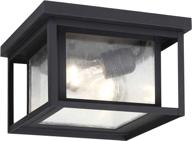 🏞️ sea gull lighting 78027-12 hunnington outdoor ceiling flush mount outside lighting, black finish - stylish and contemporary solutions for outdoor illumination логотип