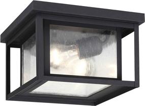 img 4 attached to 🏞️ Sea Gull Lighting 78027-12 Hunnington Outdoor Ceiling Flush Mount Outside Lighting, Black Finish - Stylish and Contemporary Solutions for Outdoor Illumination