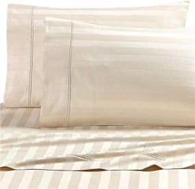 img 1 attached to 🛏️ WAMSUTTA Dream Zone Stripe 1000-Thread-Count PimaCott King Sheet Set in Ivory: Luxurious Bedding for the Perfect Sleeping Experience