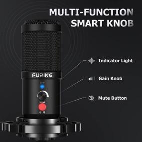 img 1 attached to 🎤 FURINE CM2002: USB Стриминг-микрофон с кольцевой подсветкой для профессиональной записи подкастов на YouTube, Twitch или Zoom