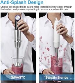 img 1 attached to 🔪 Gavasto 800W Immersion Blender – Scratch Resistant Hand Blender, 20-Speed Turbo Mode Hand Mixer, 5-in-1 Heavy Duty Copper Motor Stainless Steel Smart Stick with Egg Whisk, Milk Frother, and Chopper