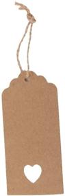 img 2 attached to 💌 Таэйви 100 штук полые сердечные бирки из крафт-бумаги: идеальные свадебные гостям в коричневом цвете.