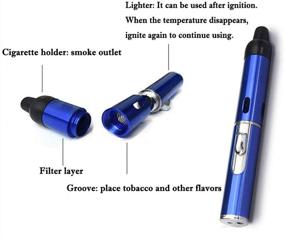 img 1 attached to 🔥 Blue Metal Torch Lighter, Portable FengFang Candle Lighter with Detachable Inflatable Pipe - All in One Lighter