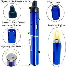 img 2 attached to 🔥 Blue Metal Torch Lighter, Portable FengFang Candle Lighter with Detachable Inflatable Pipe - All in One Lighter