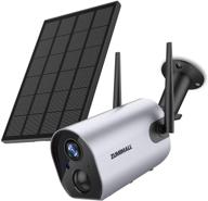 беспроводная камера видеонаблюдения для улицы - zumimall солнечная камера видеонаблюдения, 1080p wifi камера видеонаблюдения, ночное видение, двустороннее аудио, pir детектор движения, защита от воды ip65 логотип
