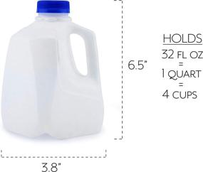 img 2 attached to 🥤 Premium 32oz Plastic Jugs (6-Pack) by Cornucopia Brands: BPA-Free 1-Quart Bottles with Caps for Juice, Water, Sports & Protein Drinks, and Milk