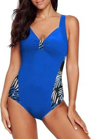 img 4 attached to Aleumdr Swimsuits Training Athletic Monokini Sports & Fitness in Water Sports