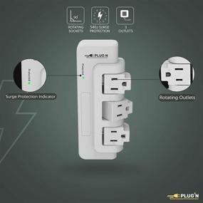 img 2 attached to ETL Certified 15A Premium Rotating Wall Outlet Surge Protector Extender for Home and Office - 3 Outlet