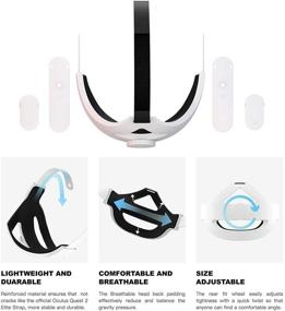 img 1 attached to 🎮 Enhanced Support and Comfort Adjustable Head Strap for Oculus Quest 2 VR Headset by CNBEYOUNG – Elevate Your VR Gaming Experience (Quest 2 Headset Not Included)