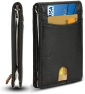 🕴️ men's minimalist leather wallet with rfid blocking - stylish accessory for enhanced security logo