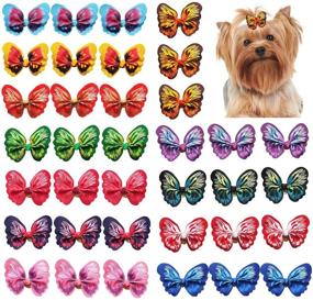 img 4 attached to Multicolored Butterfly Grooming Topknot Accessories