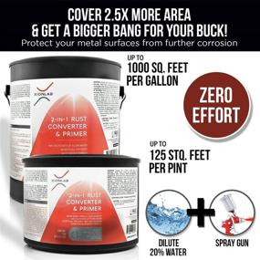 img 1 attached to 🔧 XIONLAB 2-in-1 Rust Converter & Metal Primer - Covers 4X More, Industrial Grade, Water Based UV Resistant Rust Reformer - No Top Coat Needed - Rust Inhibitor for Damp Surfaces - 1 Gallon
