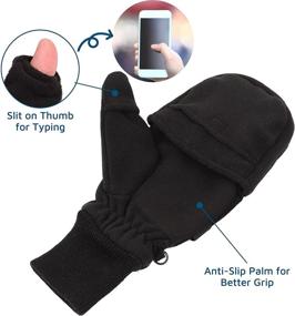 img 1 attached to Thinsulate Mittens Fingers Weather Convertible Men's Accessories