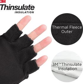 img 3 attached to Thinsulate Mittens Fingers Weather Convertible Men's Accessories