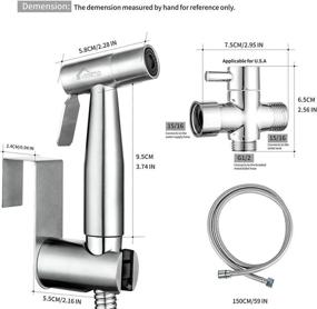 img 1 attached to 🚿 VENETIO Handheld Bidet Sprayer for Toilet Seat: Anti-leak Hose, Wall/Toilet Mount, Multi-function – 304 Stainless Steel