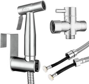 img 4 attached to 🚿 VENETIO Handheld Bidet Sprayer for Toilet Seat: Anti-leak Hose, Wall/Toilet Mount, Multi-function – 304 Stainless Steel