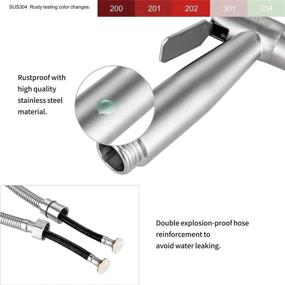 img 2 attached to 🚿 VENETIO Handheld Bidet Sprayer for Toilet Seat: Anti-leak Hose, Wall/Toilet Mount, Multi-function – 304 Stainless Steel
