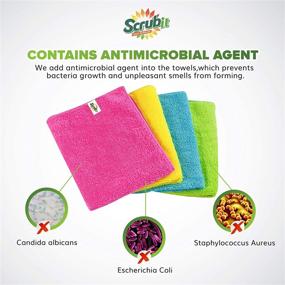 img 1 attached to SCRUBIT 12-Pack Microfiber Cleaning Cloths - Lint & Streak-Free Rags for Home, 🧽 Automotive, Kitchen, and Screens - Highly Absorbent and Soft Wash Cloths (12 x 16)