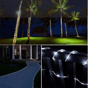 img 1 attached to 🎄 Solar Rope String Lights, 50LED Waterproof Copper Wire Lights Tube 23ft, Outdoor Rope Lights for Christmas, Garden, Yard, Path, Fence, Tree, Wedding Party - Pack of 2