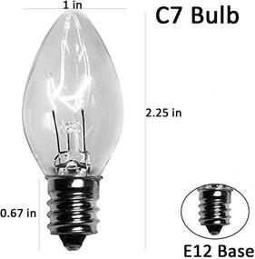 img 1 attached to 💡 25 Pack Clear Replacement Bulbs for Outdoor String Lights - C7/E12 Candelabra Base, 5 Watt Clear Night Light Bulbs