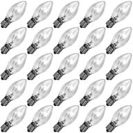 💡 25 pack clear replacement bulbs for outdoor string lights - c7/e12 candelabra base, 5 watt clear night light bulbs logo