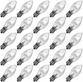 img 4 attached to 💡 25 Pack Clear Replacement Bulbs for Outdoor String Lights - C7/E12 Candelabra Base, 5 Watt Clear Night Light Bulbs