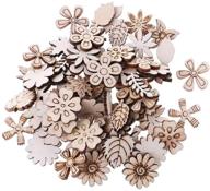 🌸 haiabei 300 pcs mixed flower leaf pattern wooden scrapbooking diy handmade crafts children diy graffiti home decor, assorted styles logo