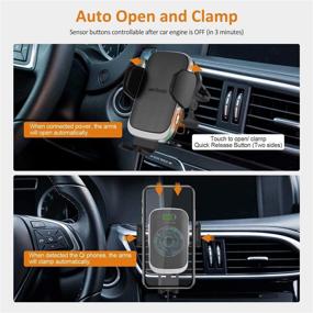 img 3 attached to 2020 Upgraded 15W Auto Wireless Car Charger Phone Holder: Fast Qi Charging Mount Dock for iPhone 12/11 Pro Max/XR/Xs/8, Samsung S20 Ultra S10 Note 20 10 - Wefunix