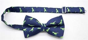 img 3 attached to Carahere Handmade Pre Tied Dinosaur Pattern 1 Men's Accessories and Ties, Cummerbunds & Pocket Squares