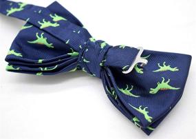 img 1 attached to Carahere Handmade Pre Tied Dinosaur Pattern 1 Men's Accessories and Ties, Cummerbunds & Pocket Squares