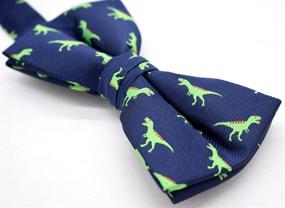 img 2 attached to Carahere Handmade Pre Tied Dinosaur Pattern 1 Men's Accessories and Ties, Cummerbunds & Pocket Squares