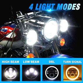 img 3 attached to 🏍️ Светодиодный фар с кольцом диаметром 7 дюймов, одобренный DOT: дальний/ближний свет для мотоциклов - совместимый с Electra Glide, Street Glide, Fat Boy, Road King, Softail, Wrangler JK LJ CJ фара - 1 шт. Черный.
