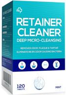 🦷 retainer & denture cleaner tablets - 120 pcs (4 months supply) | removes stains & plaque | mint flavor logo