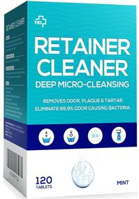 img 4 attached to 🦷 Retainer & Denture Cleaner Tablets - 120 Pcs (4 Months Supply) | Removes Stains & Plaque | Mint Flavor