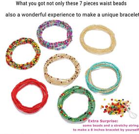 img 3 attached to African Waist Beads for Women: Stretchy 🧘 Belly Beads Chain with Charms for Effective Weight Loss