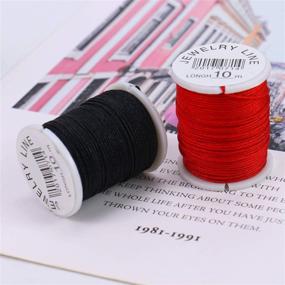 img 1 attached to 📿 Monrocco Jewelry Nylon Cord: 10 Rolls of 1mm Chinese Knotting Cord for Jewelry Making & Bracelet Beading