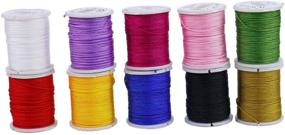 img 3 attached to 📿 Monrocco Jewelry Nylon Cord: 10 Rolls of 1mm Chinese Knotting Cord for Jewelry Making & Bracelet Beading