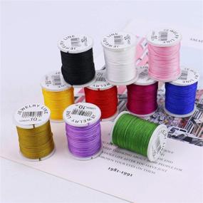 img 2 attached to 📿 Monrocco Jewelry Nylon Cord: 10 Rolls of 1mm Chinese Knotting Cord for Jewelry Making & Bracelet Beading