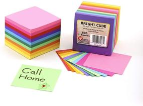 img 4 attached to Hygloss 3x3 Bright Products Cube - 3-Inch Assorted Color Paper Squares, 10 Colors - 1 Pad, 500 Sheets, Multicolor