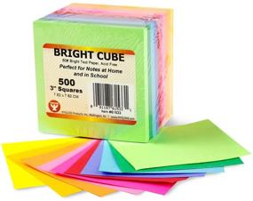 img 3 attached to Hygloss 3x3 Bright Products Cube - 3-Inch Assorted Color Paper Squares, 10 Colors - 1 Pad, 500 Sheets, Multicolor