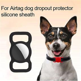 img 2 attached to 🐾 AirTag Holder for Pet Collars: 2-Pack Case Cover Compatible with Apple Tracker - Black