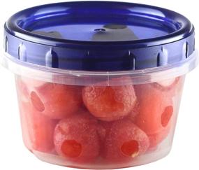 img 1 attached to 🍱 Premium Quality 16 oz Clear Plastic Food Containers with Screw-On Lids - 5 Pack